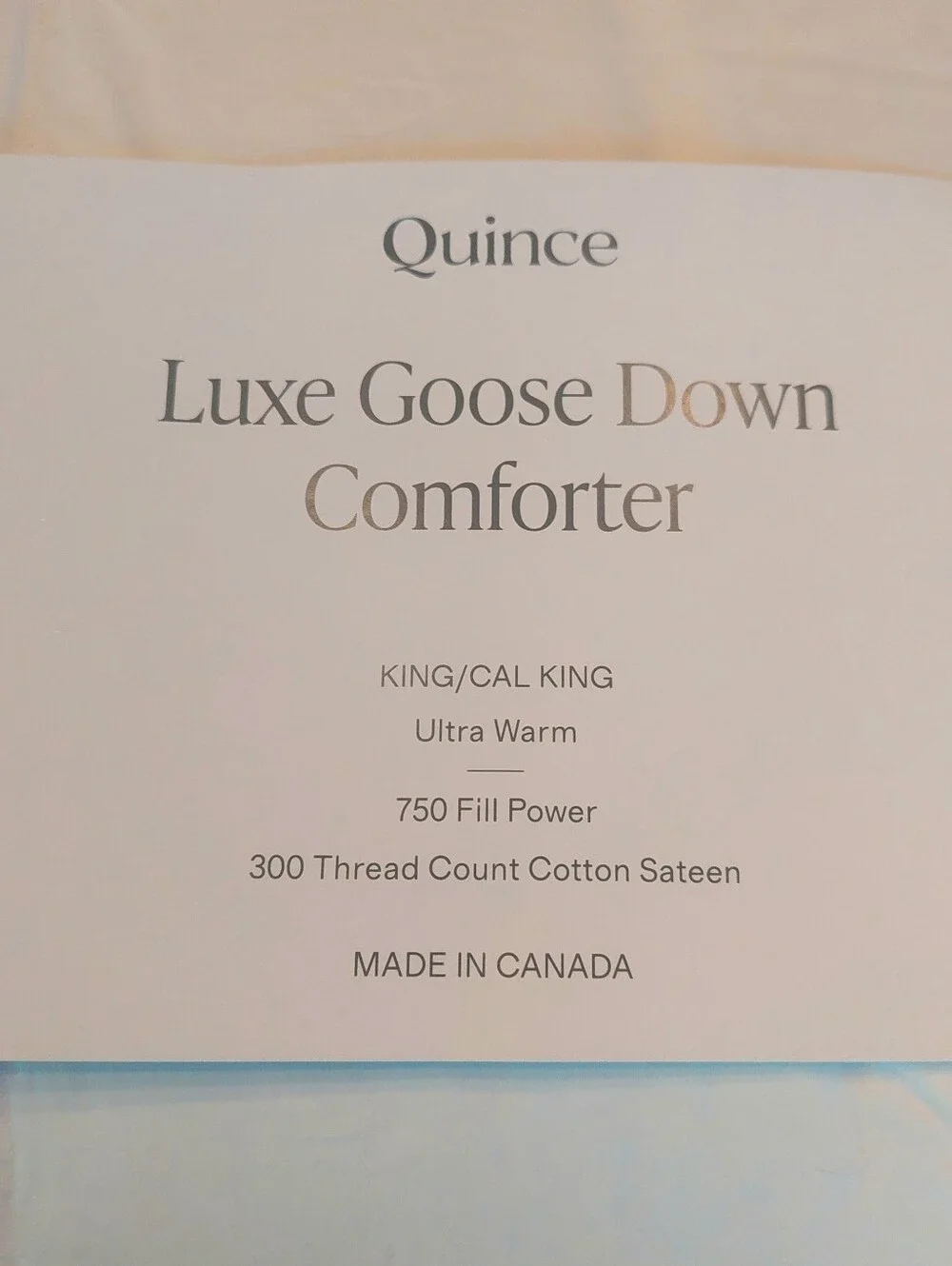 Quince Luxe White Goose Ultra Warm Down Comforter! Sz. King/ Cal King (Z81)